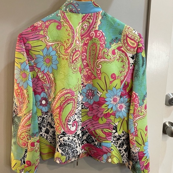 Alberto Makali vintage Multicolour Paisley Jacket size 14 - Picture 7 of 13